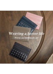 100% Leather Credit Card Men Ultra-thin Brand Business Card Multiple Card Slots Anti Degaussing Simple Women Card Bags