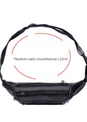 Portable Men Leather Waist Bag Multi Pockets Storage Fanny Pack Bag