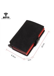 DIENQI Customize Anti RFID Credit Card Holder Men Metal Smart Slim Wallet Bank Credit Card Holder With Name Dropshipping