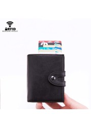 DIENQI - Large Credit Card Holder, Carbon Fiber Card Holder, Anti-magnetic, with RFID Lock, Minimal Security, Coin