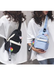 Women INS Fashion Shoulder Bag Messenger Bag Teenager School Crossbody Bags Canvas Canvas Chest Bag for Female Sports Travel Package