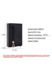 Aluminum Leather Business Card Rfid Elevation Desktop PU Leather Travel Card With Metal Box Business Credit Bag