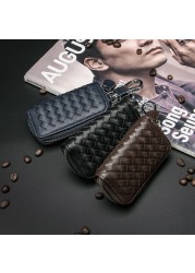 Luxury Mini Car Key Bag Men Keychain Keys Case Leather Auto Key Wallet Zipper Keychain Cover Bag Bag Men Wallet