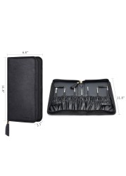 Rownyeon Makeup Brush Organizer Brush Bag Holder Professional Makeup Brush Set Organizer Black (Brushes Case Only)