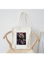 jojo bizarre adventure shopping bags customize logo bag women handbags large designer shopper shoulder canvas bag tote bag