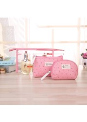 3 Set Casual Women Travel Cosmetic Bag PVC Leather Zipper Make Up Transparent Makeup Bag Organizer Storage Pouch Toiletry Bags