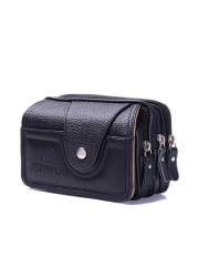 Pu Vintage Waist Pack Multifunction Phone Coin Waist Bag Vintage Unisex Belt Outdoor Small Purse Men Women