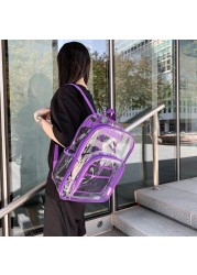 Preppy Style Women Multilayer Backpack Casual Clear Large Capacity Cute Clear PVC School Bag For Teenagers Backpack