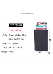 DIENQI Anti Rfid ID Card Holder Case Men Leather Metal Wallet Male Coin Purse Women Mini Carbon Credit Card Holder With Zipper