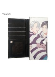 Long Leather Wallet, Faux Leather Wallet with Multi Card Holder, Anime Yuri on Ice Cos, Victor Nikiforov