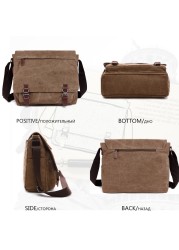 MARKROYAL - Men's Canvas Shoulder Bag, High Quality Laptop Shoulder Bag