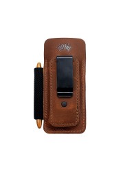 EASYANT Leather Pocket Bag, EDC Organizer, Strap, Clip, Buck 110 Space Pen