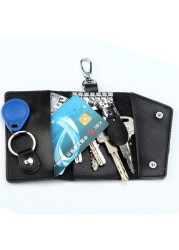 Key Ring Case Holder Original Real Leather Male Trendy Multifunction Coin Wallet Car Remote Chain Designer Key Package Bag