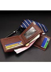 Multifunction Small Wallet Men Leather Wallets Iron Credit Card Holders PU Money Bag Vintage Leather Wallet Male