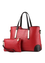 YINGPEI - Women's Vintage Shoulder Bag, Top-Handle Bag, Composite Crocodile Pattern, Leather Wallet