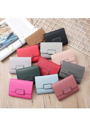 New Arrival Luxury Designer Korean Style Short Small Women Leather Wallet Card Holder Small Purse Female Bag 2022 Fashion