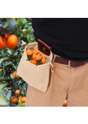 Leather Hanging Waist Tool Bag Outdoor Multifunctional Bag Drawstring Bag Woodland Fruit Picking Storage Purse