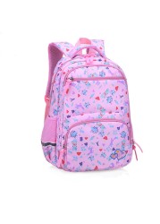 Cartoon Floral Print School Backpack For Girls , 1-6 Orthopedic School Bags For Girls