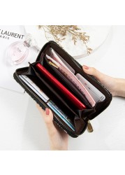 DNRXBD Long Women Wallet New Female Purses Coin Purse Card Holder Women Leather Wallets Clutch Bag Money Bag Purses Carteira