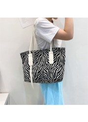 2022 Fashion Women Handbag Tote Bag Large Large Capacity Zebra Print Fror Shopping Bag Female Casual Shoulder Crossbody Bags