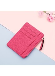 Fashion Classic Mini Card Holder for Women Girls Stylish Simple All-match Coin Purse Soft PU Leather Bank Card Organizer