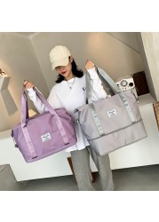 Casual Ladies Bags Large Capacity Luggage Bags Fashion Women Patchwork Fitness Shoulder Bag Travel Bag