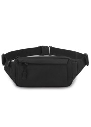 Men Fanny Pack Chest Shoulder Bag with 3 Pockets Nylon Unitary Waist Bag