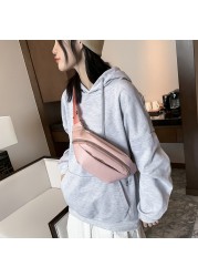 Money Pack Chest Bag Waist Zipper Messenger Pack Classic Female Solid PU Leather Outdoor Chest Bag Classic Vintage Bag