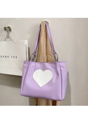 Xiuya Harajuku Kawaii Japanese Women Shoulder Bag Cute Heart Lolita Tote Bag Ladies Bags 2022 Big Shopper With Zipper