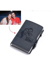 Custom Pictures Original Men Wallets Rfid Card Holder Slim Thin Front Pocket Wallet Money Bag Small Purse Male Walet Wellet for Men