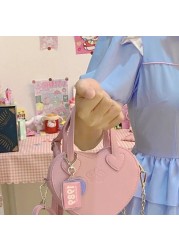Xiuya Japanese Handbag for Girls Small Cell Phone Women Shoulder Bag Female Kawaii Cute Heart Lolita Crossbody Bag Women 2022