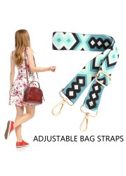 Geometric Patterns Bag Strap Replacement Women Crossbody Bag DIY Strap Adjustable Wide Strap Bag Female Fashion Bag Straps