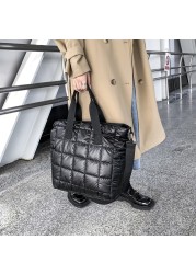 Women Top Handle Bag Women Solid Color Quilted Lattice Crossbody Bag Fashion Ladies Nylon Handbag For Travel Outdoor Leisure
