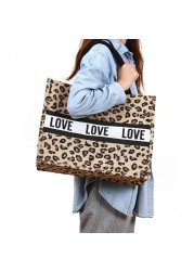 Linen Square Casual Ladies Shopping Bag Daily Shopping Bag Large Capacity Storage Bags For Home Travel