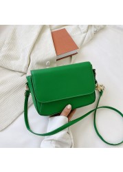 Women Bag Fashion PU Leather Crossbody Shoulder Female Messenger Bag Solid Color Flap Bags Purse For Women 2021 New