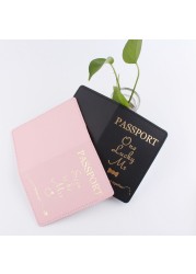 Portable Bride Groom Travel Passport Credit Card Holder Men Women Honeymoon Leather Passport Protector Organizer Cover