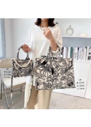 2022 women luxury shoulder bag designer handbag fashion girls jacquard embroidery female shopper canvas brand designer tote bags