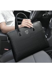 Feng leopard kangaroo bag men's handbag business men's documents horizontal computer bag large-capacity bag