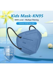 6-12 years old kids cubrebocas kn95 mascarillas ninos ffp2 mascarilla fpp2 homology ada infantil kn 95 security protection mask