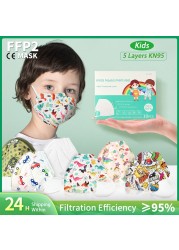 3-11 Years Baby Face Mask Unicorn FFP2 KN95 Mascarillas Filter Kids 5 Layers Breather Masks Kids KN95 Masks Boys and Girls