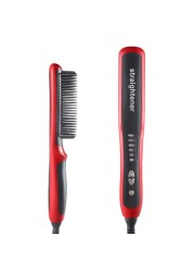 ASL-908 Hair Straightener 2022 Durable Electric Straight Hair Beard Comb Brush Heated Ceramic Hair Straightener Brush EU Plug