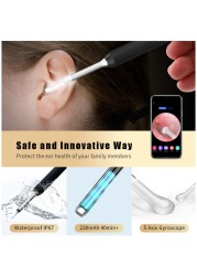 NP20 Smart Ear Cleaner Stick with Endoscope 400W High Precision Wireless Earwax Remover Set Rechargeable Otoscope Cleaning Tools