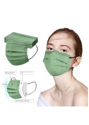 10-100pcs Twisted Twisted Mascarilla Face Mask Disposable Face Mask Mondcaps Protective 3 Layers Morandi Color Mondmakers maseczki