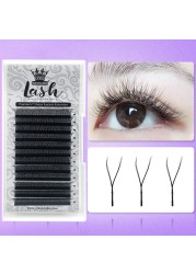 MASSCAKU Sale 12 Rows YY Shape Faux Mink Double Tip Eyelash Y Style Russian Volume Individual Eye Lashes Easily Flap Y Lashes