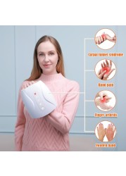 Electric Hand Massager with Heat Therapy, Nuaer Palm Finger 3D Air Pressure Massager for Carpal Tunnel, Stiff Joints