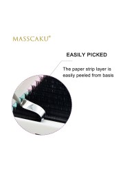 MASSCAKU Ellipse Flat Lashes Soft Split Tips False Eyelashes Extension Individual Eyelashes Nature Flat Ellipse Eyelashes Supplies