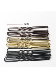 50pcs/bag 5/6/7cm U Shape Alloy Hairpins Bar Hair Clips Simple Metal Bobby Pins Barrettes Wedding Hairstyle Tools Hairpins