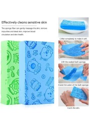 Ultra Soft Bath Sponge Scrubs Exfoliating Dead Skin Removing Sponge Body Massage Cleaning Shower Brush Bath Tools For Kids Adults