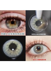 Easy Small 6 Colored Contact Lenses For Eyes Cosmetics Aurora Polaris Blue Eye Small Beauty Pupil Degree Option 2pcs/pair