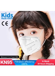 10-100pcs kids mask kn95fan kids ffp2fan child ce masque washable children fabric mask fpp2 kn95 mascarillas niños